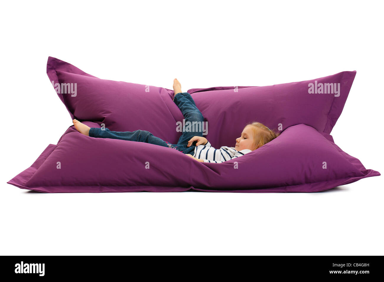 the little girl posing on beanbag Stock Photo - Alamy