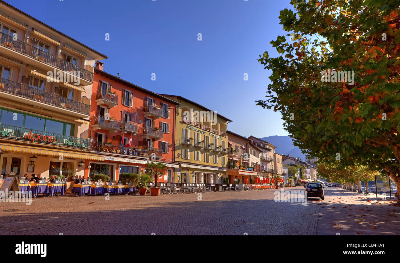 Lungolago Ascona, Ticino, Switzerland Stock Photo