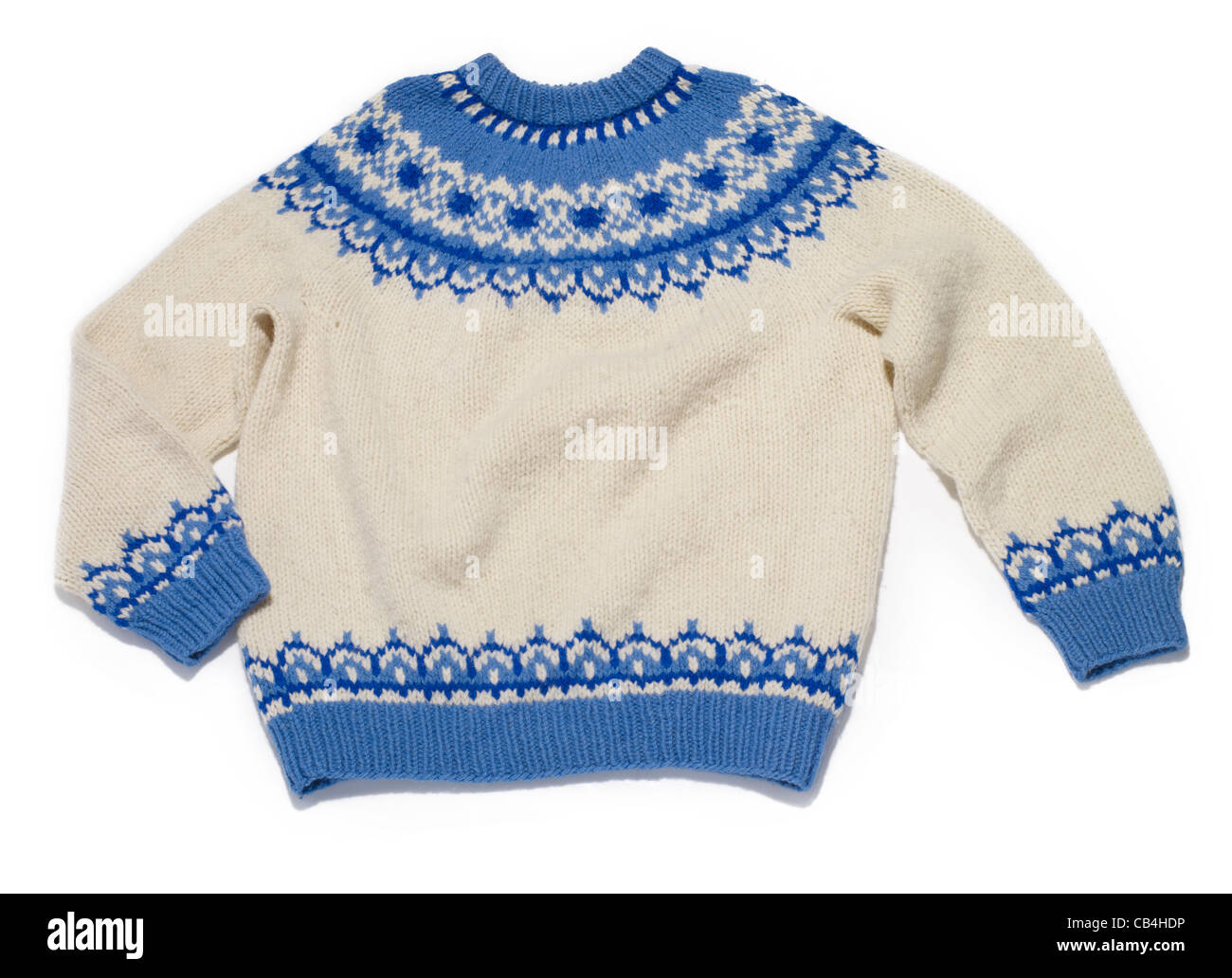 Alpine woolen jersey, hand knitted Stock Photo