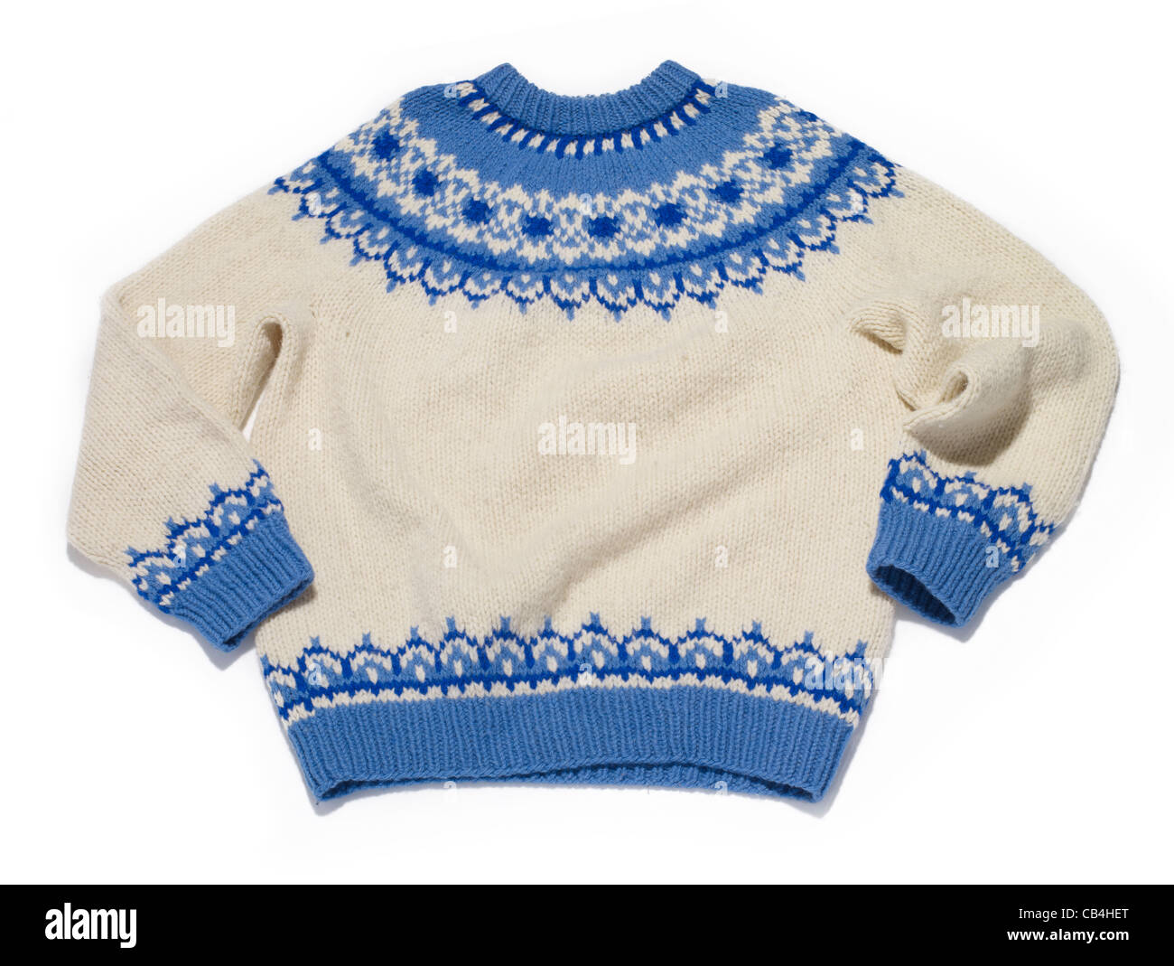 Alpine woolen jersey, hand knitted Stock Photo