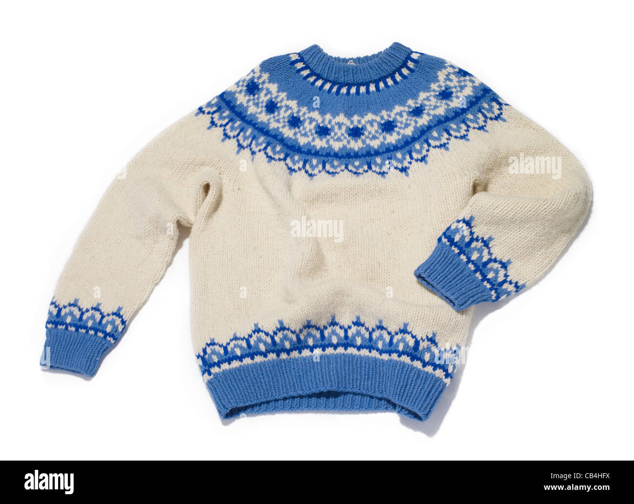 Alpine woolen jersey, hand knitted Stock Photo