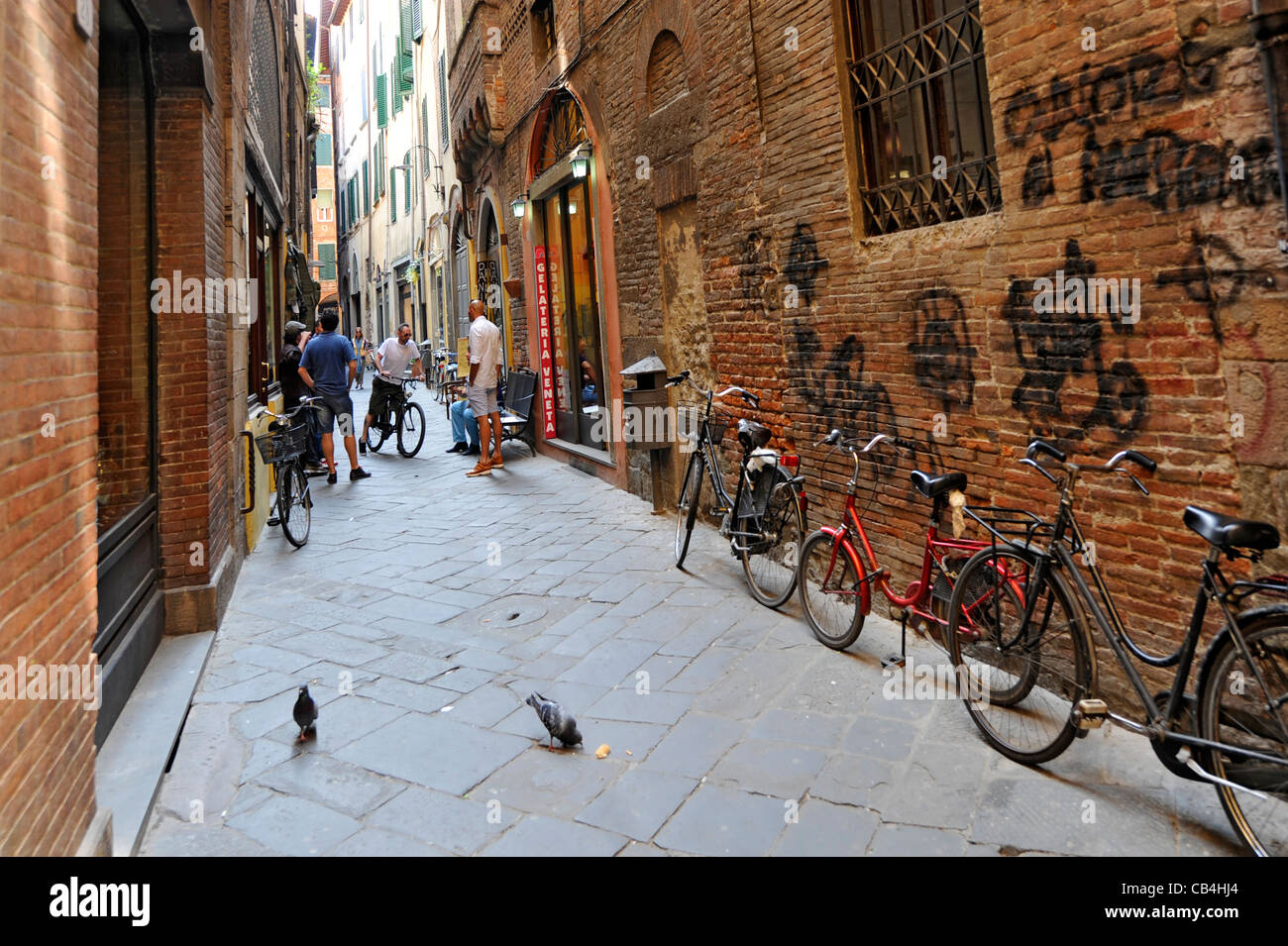 Bicycles Lucca Italy Tuscany Europe Mediterranean Stock Photo Alamy