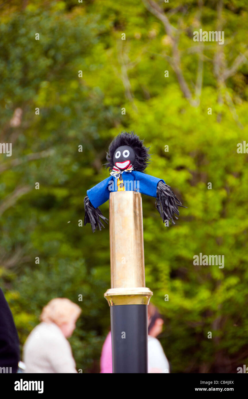 Rag Doll on the chimney of a small traction engine. Stock Photo