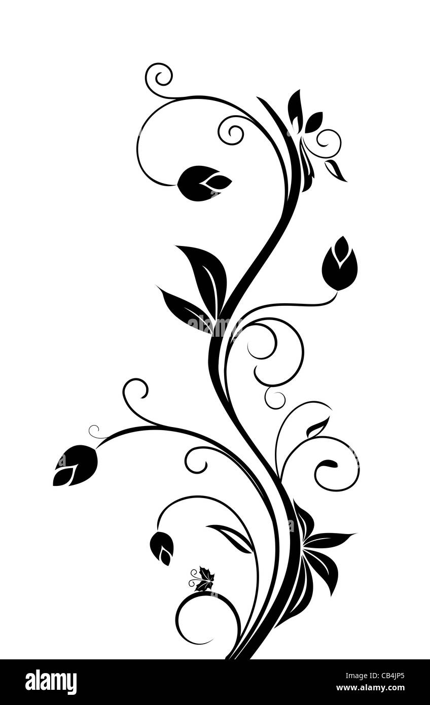 Illustration flourish background, floral elements. Vector Stock Photo