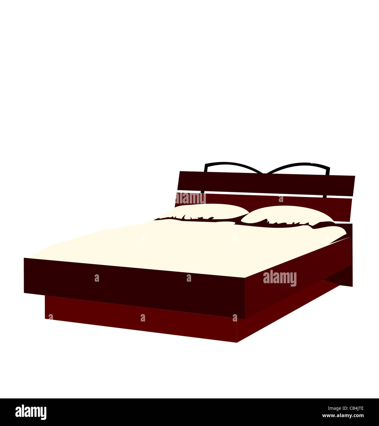 Illustration of bed isolated on white background - vector Stock Photo ...