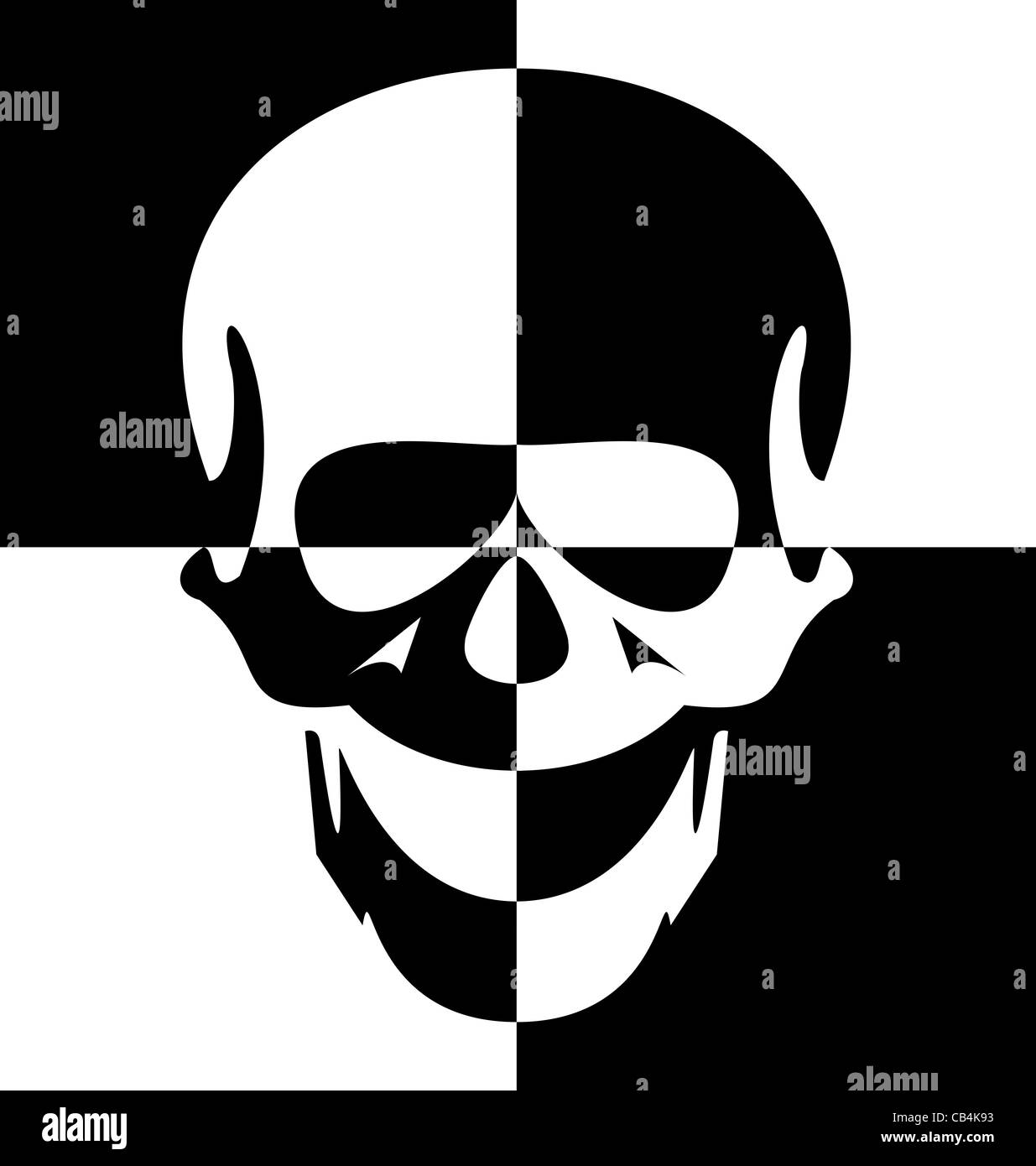 Illustration black and white skull Stock Photo - Alamy