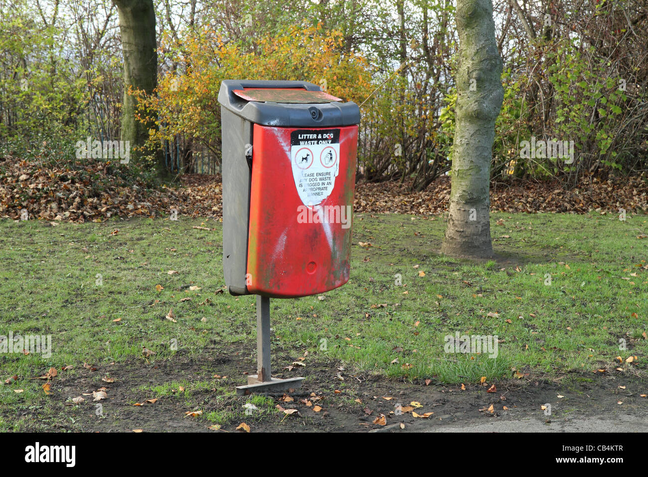 litter bin UK dog waste bin Stock Photo Alamy