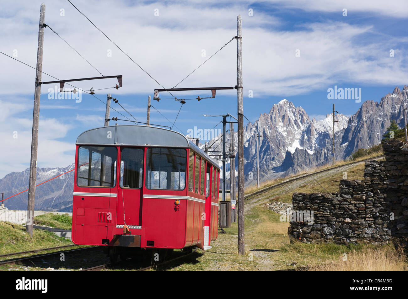 Mont Lachat station on the Tramway du Mont Blanc Stock Photo