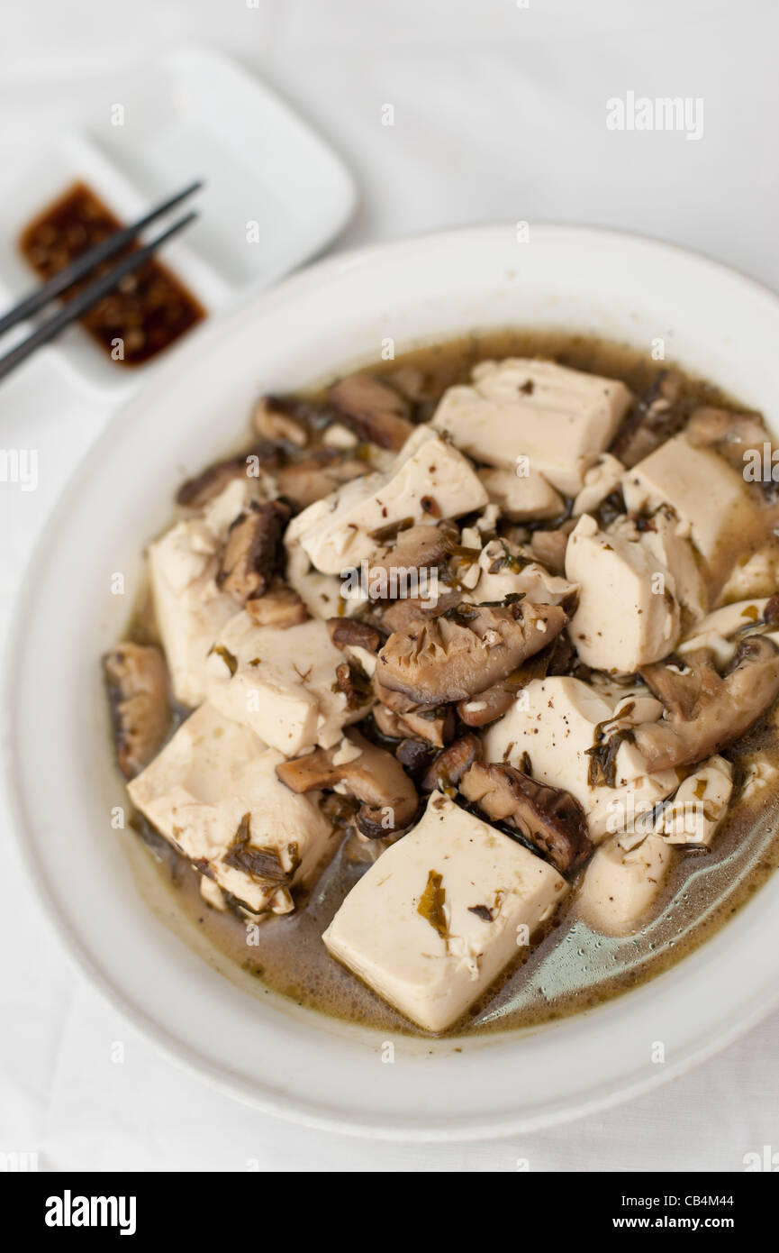 Typical Chinese style bean curd delicacy braised with black mushrooms Stock Photo Alamy