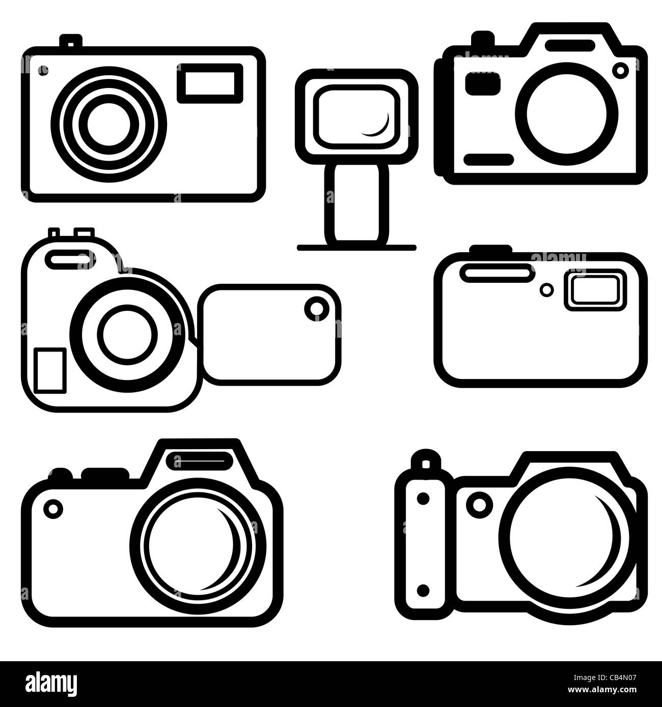 A set of digital cameras Stock Photo Alamy