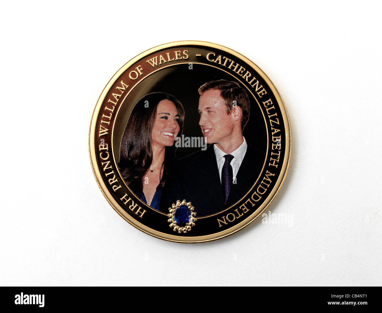 Cook Island Commemorative Gold Dollar Coin for the Royal Wedding of Prince William and Kate Middleton 2011 Stock Photo