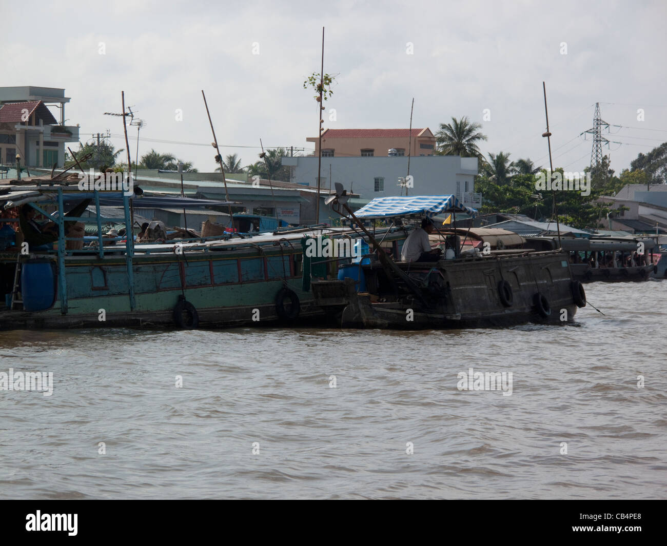 Houses and boats in the Mekong Delta, Vietnam Stock Photo - Alamy