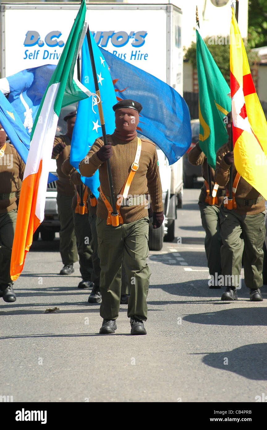 Members of the Real IRA at a 1916 Easter Rising commemoration in Londonderry, Northern Ireland. Stock Photo