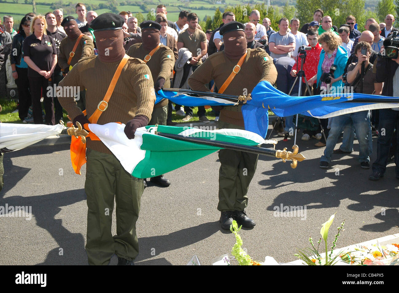 Members of the Real IRA at a 1916 Easter Rising commemoration, Londonderry, Northern Ireland. Stock Photo