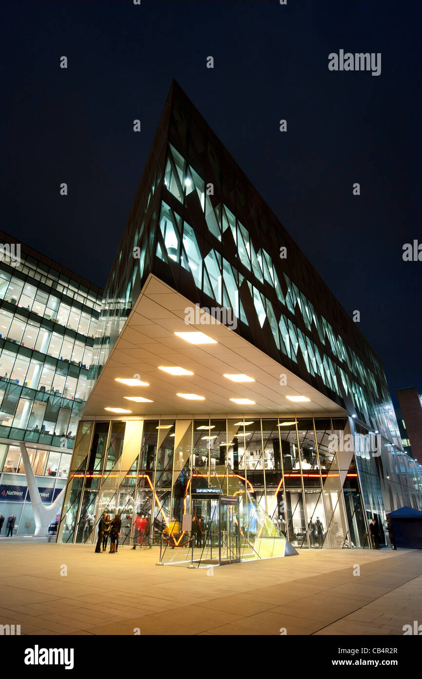 The Emporio Armani retail store shop in Spinningfields, Deansgate, Manchester. Stock Photo