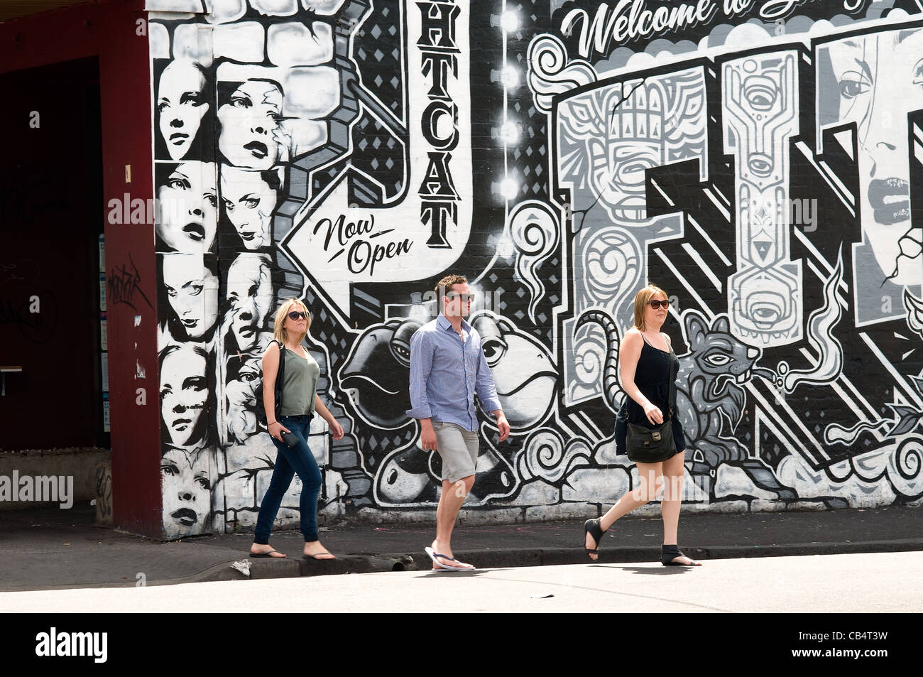 Street scene, Johnston Street, Fitzroy Stock Photo Alamy