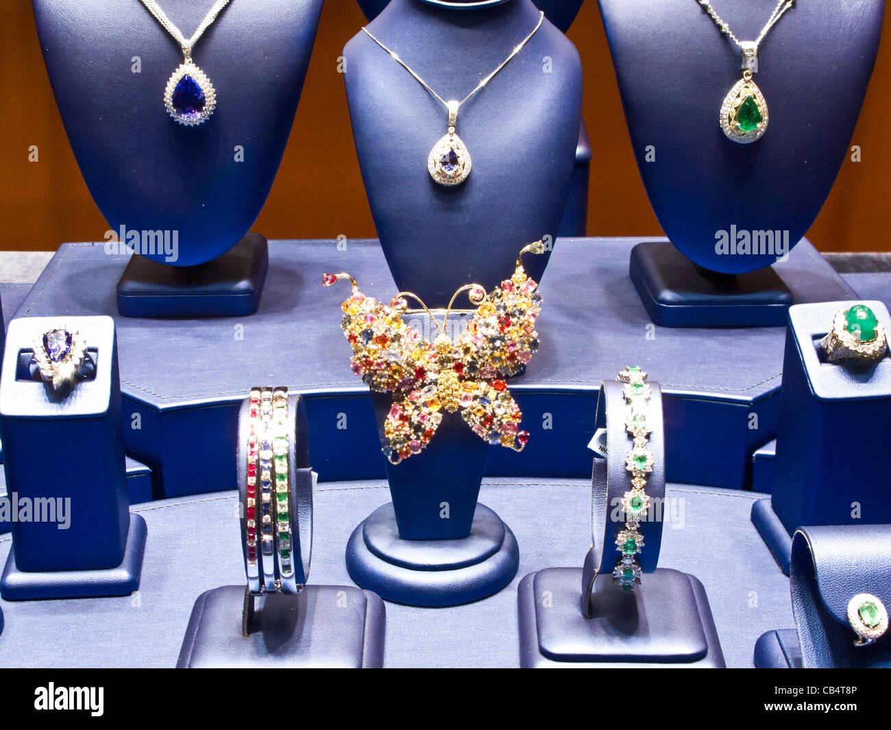 Jewellery Store Window, Midtown Manhattan, NYC Stock Photo