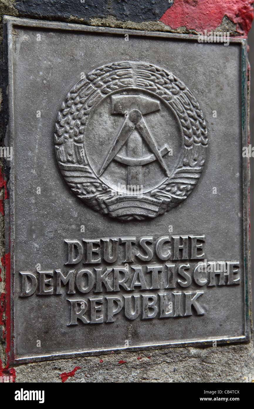 German Democratic Republic (Deutsche Demokratische Republik) plaque. Stock Photo