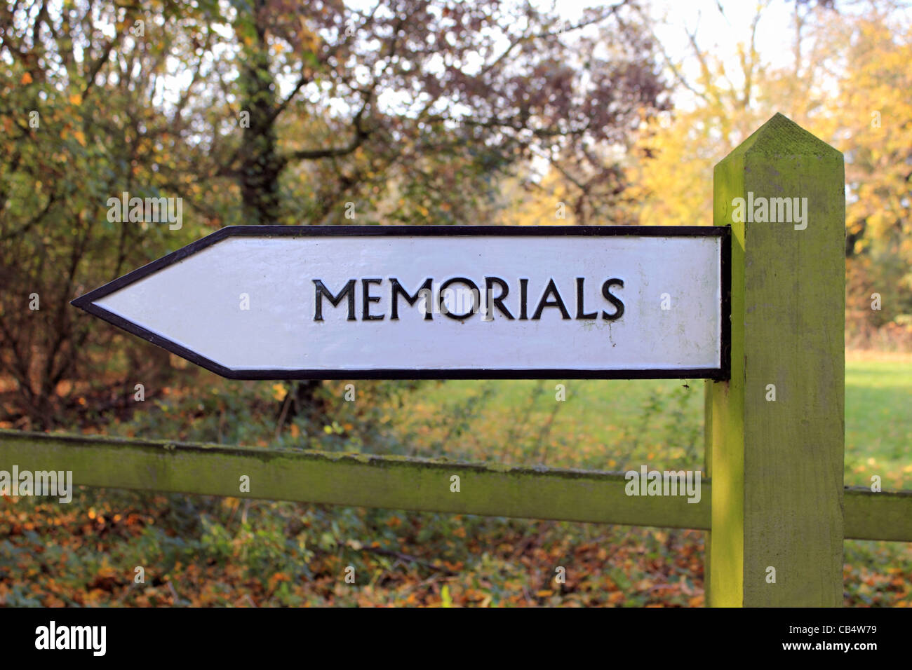 Memorials sign post at Runnymede England UK Stock Photo - Alamy