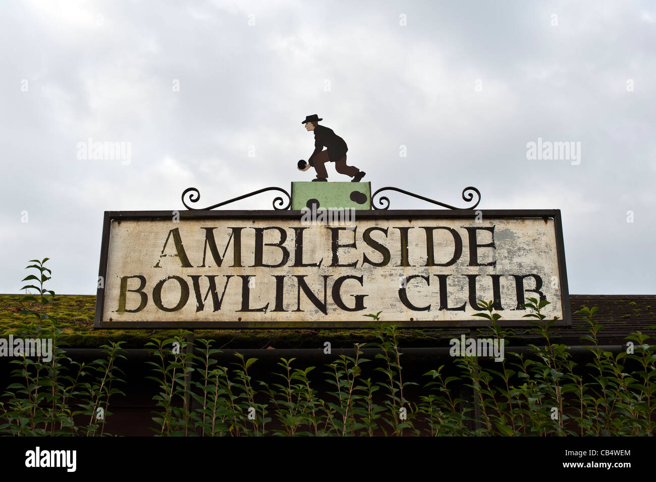 Ambleside Bowling Club sign The Lake District Cumbria England UK Stock Photo