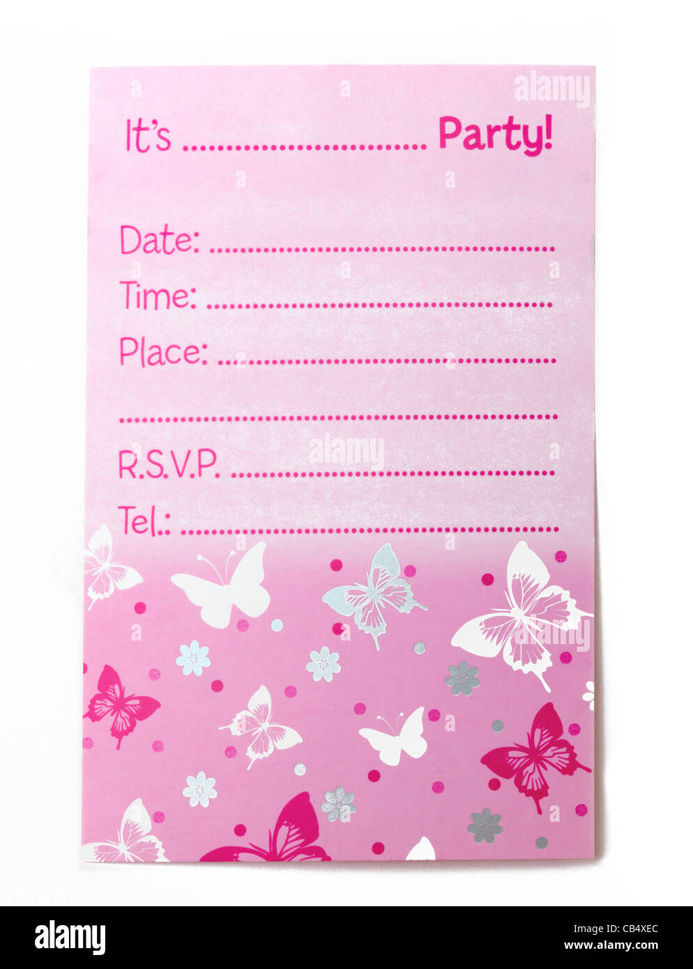 Pink Party Invitation Stock Photo