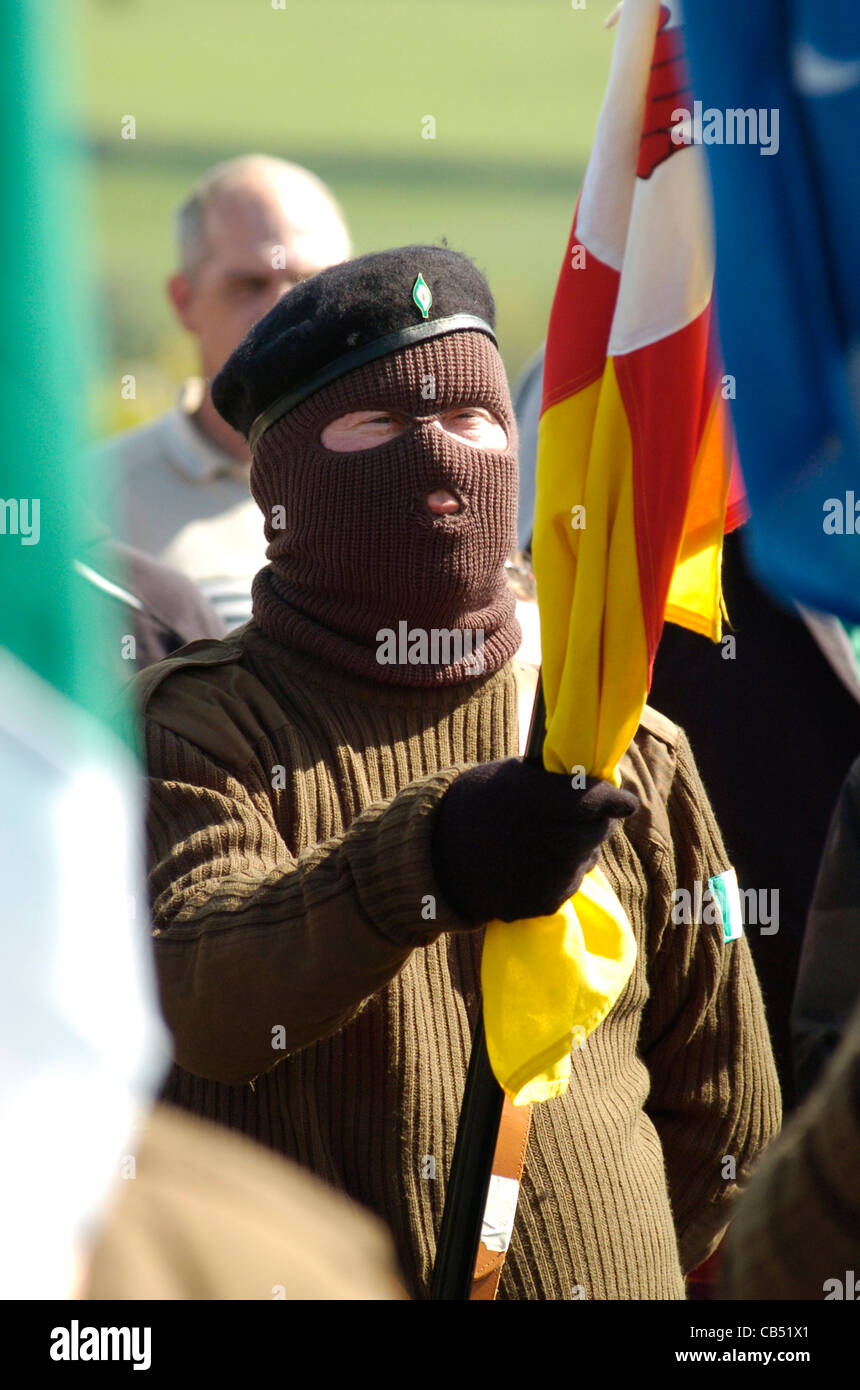 Real IRA member attending 1916 Easter Rising commemoration in Londonderry, Northern Ireland. Stock Photo