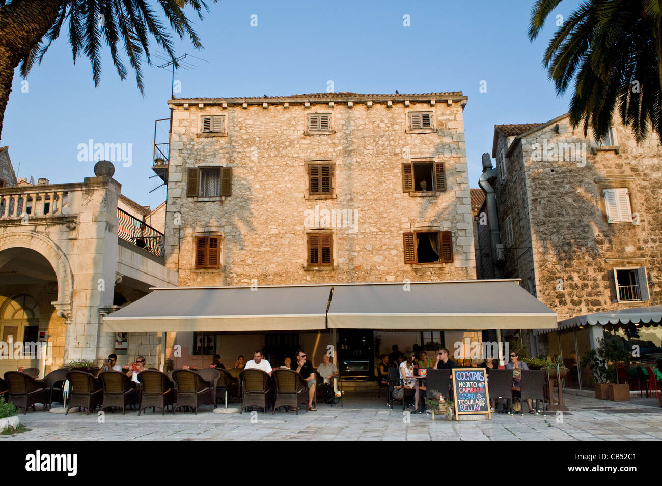 Bar in Hvar Town, Hvar Island, Croatia Stock Photo