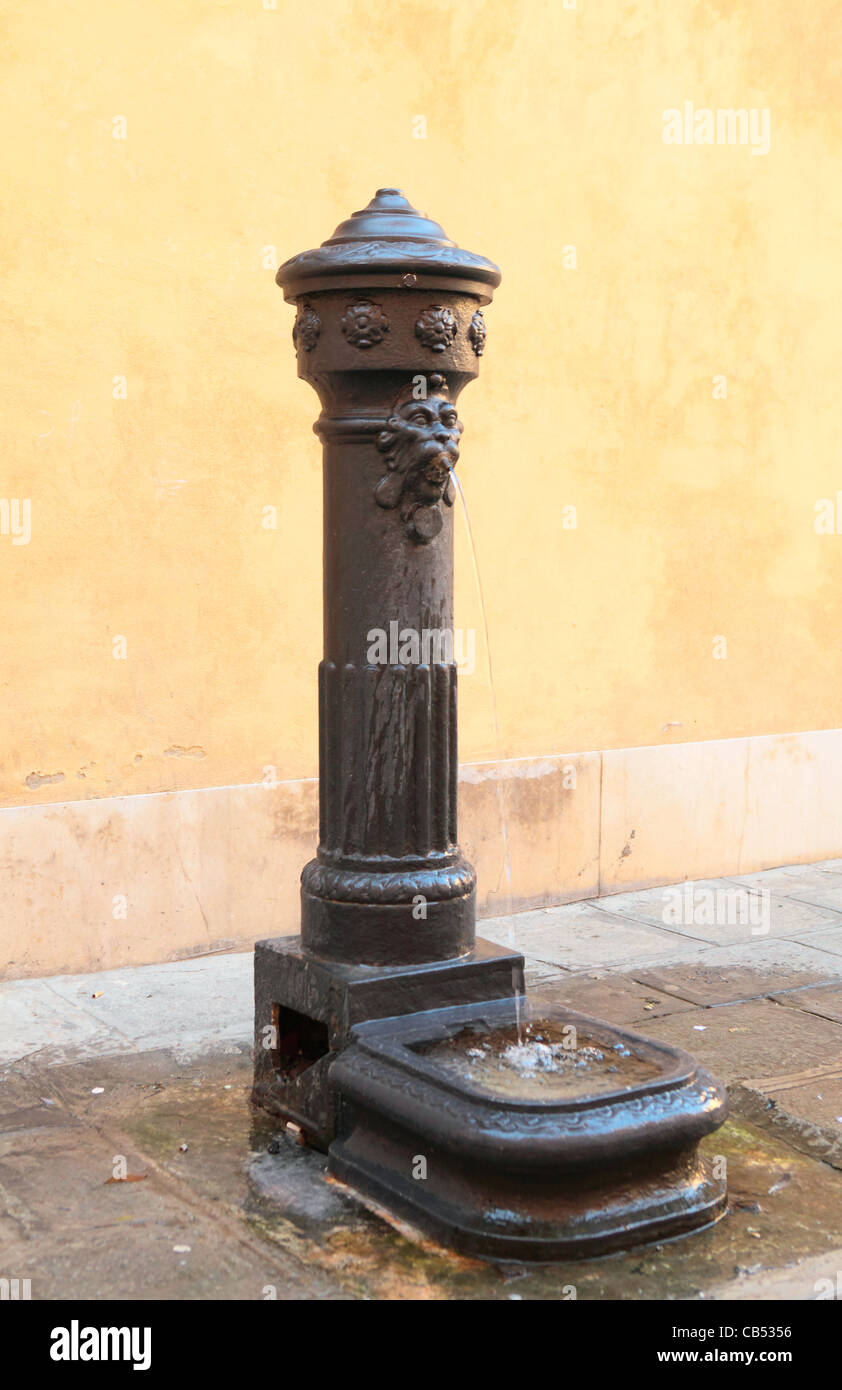 A standpipe supplying water in the street in Venice, Italy. Stock Photo