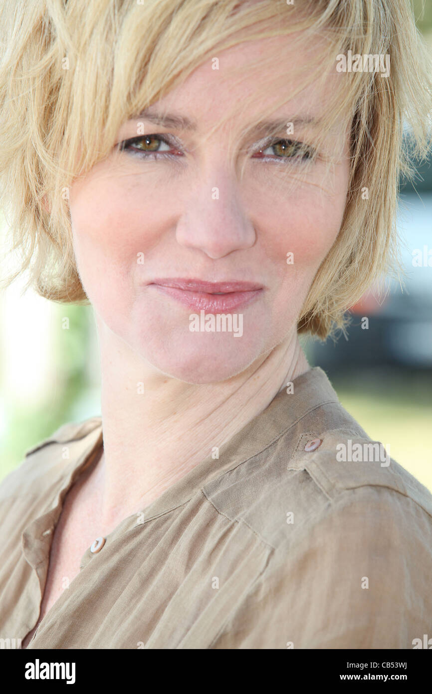 Portrait of a middleaged woman Stock Photo Alamy