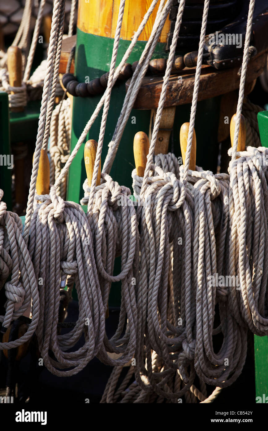 Coiled lines on the Friends Good Will. Tall Ships 2011, Navy Pier