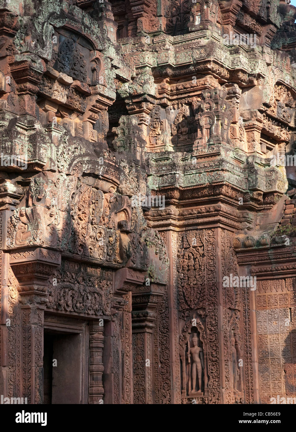 Detail of the Banteay Srey Temple in Siem Reap, Cambodia Stock Photo