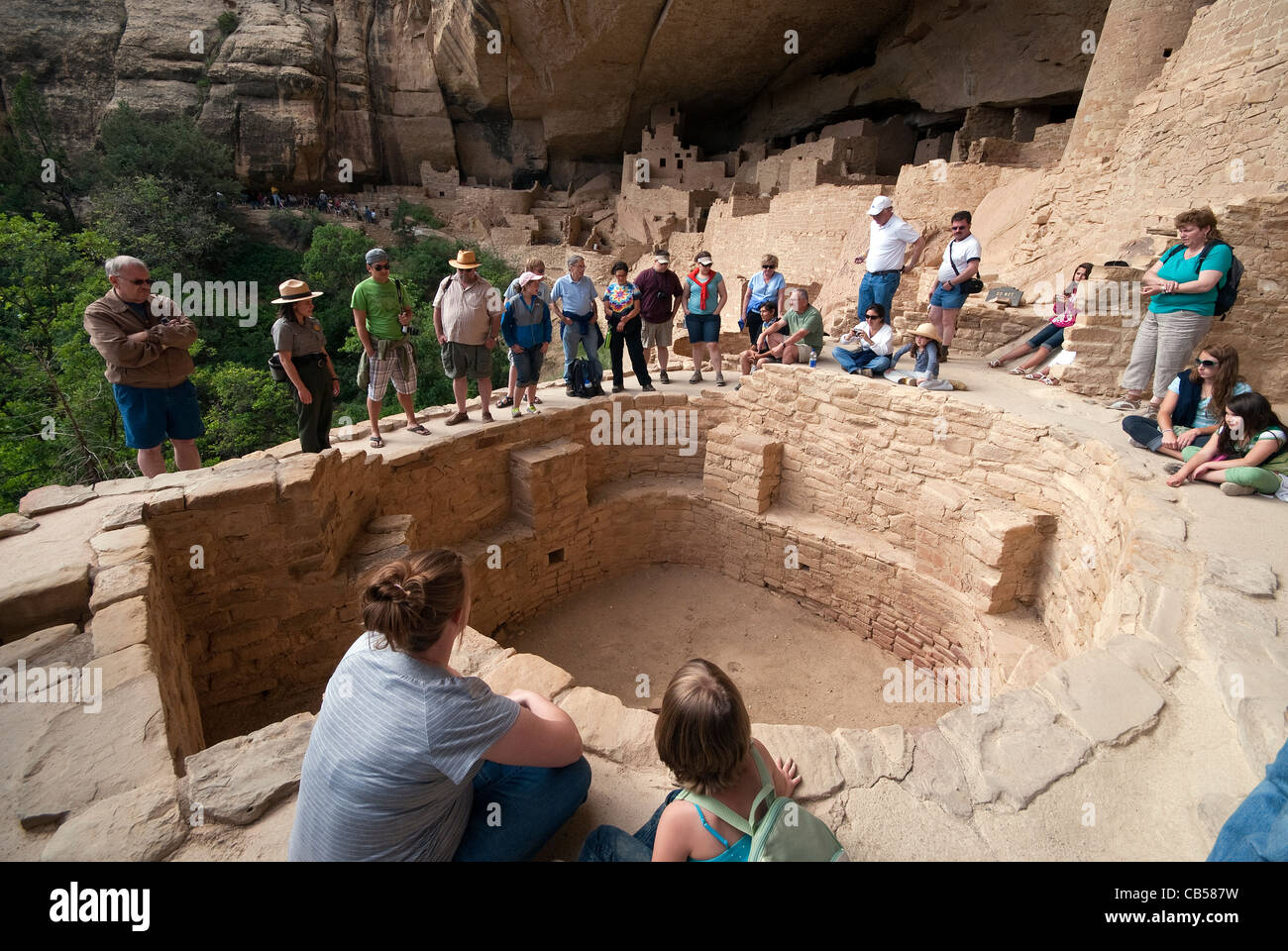 Cliff Palace Tour Mesa Verde National Park Colorado USA Stock Photo - Alamy