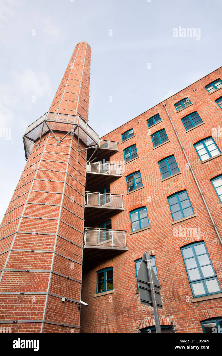 An old cotton mill in Manchester, converted into apartments, UK. Stock Photo