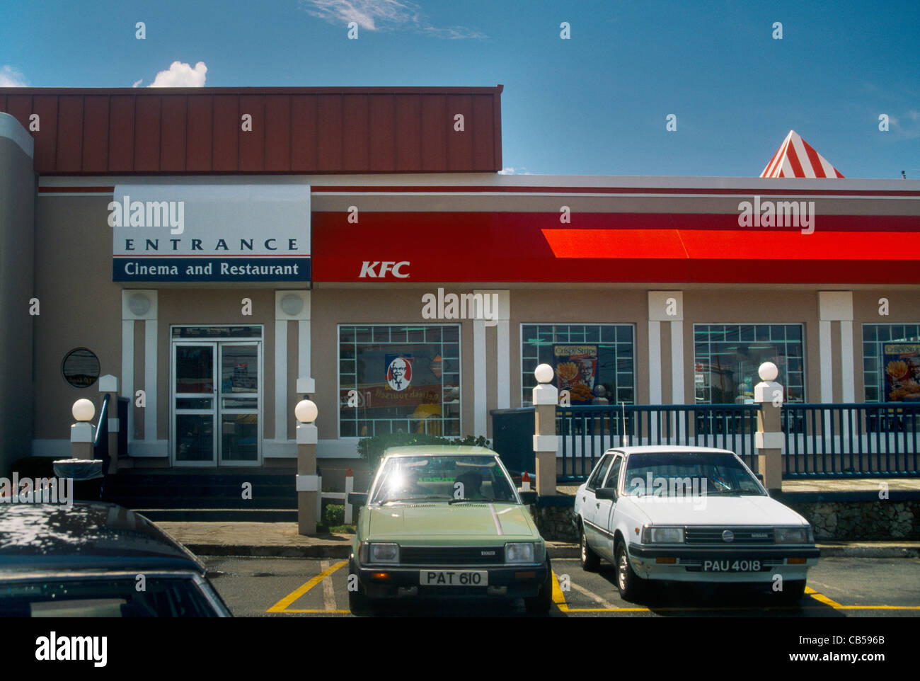 Port Of Spain Trinidad Kentucky Fried Chicken (KFC) Restaurant And Cinema Stock Photo