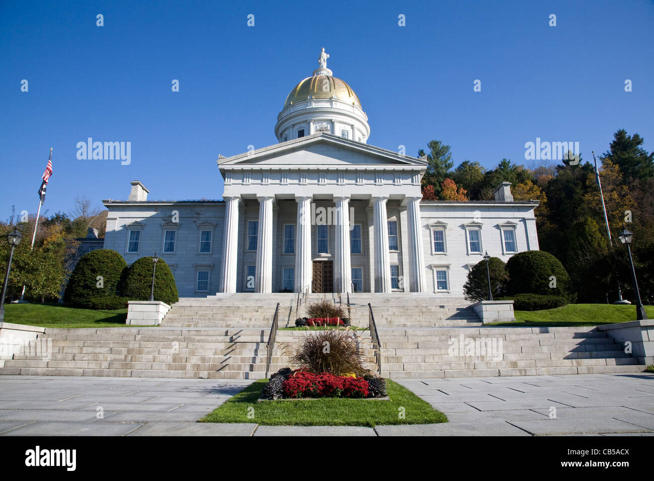The State Capitol building in Montpelier, Vermont. Stock Photo
