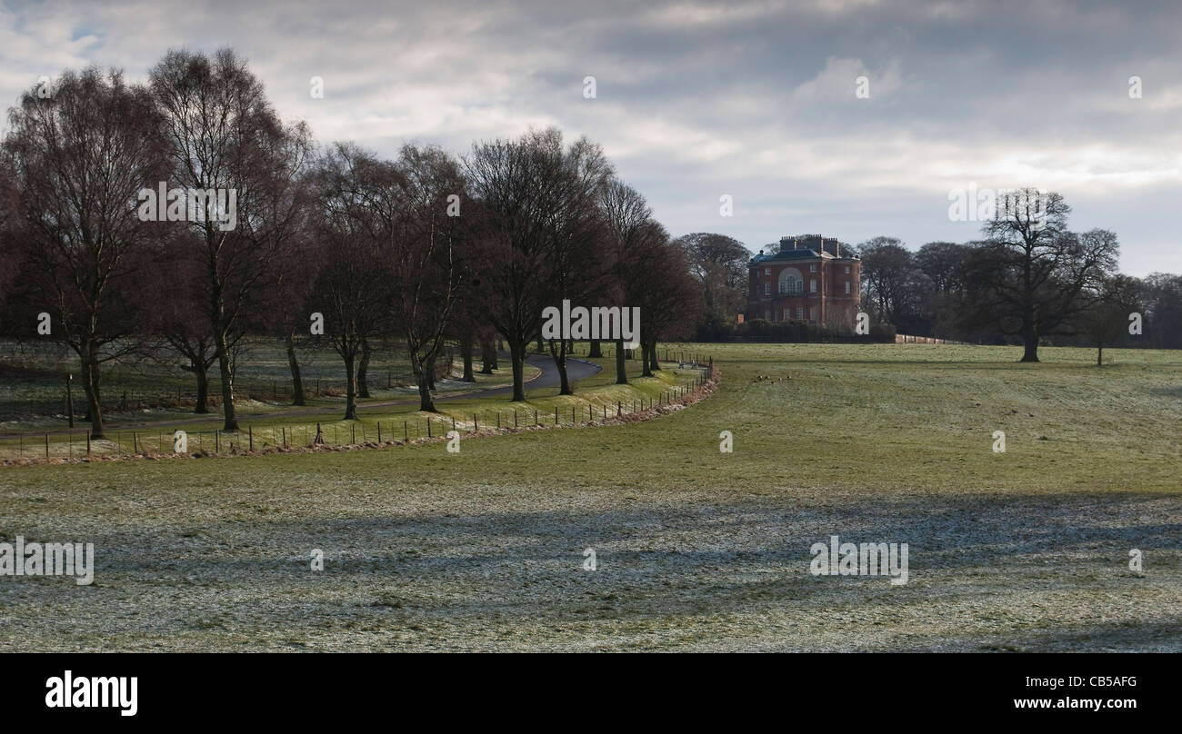 Barlaston Hall in winter, Barlaston Park, Staffordshire Stock Photo Alamy