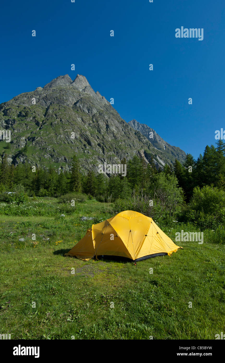 Camping in the Alps Stock Photo Alamy