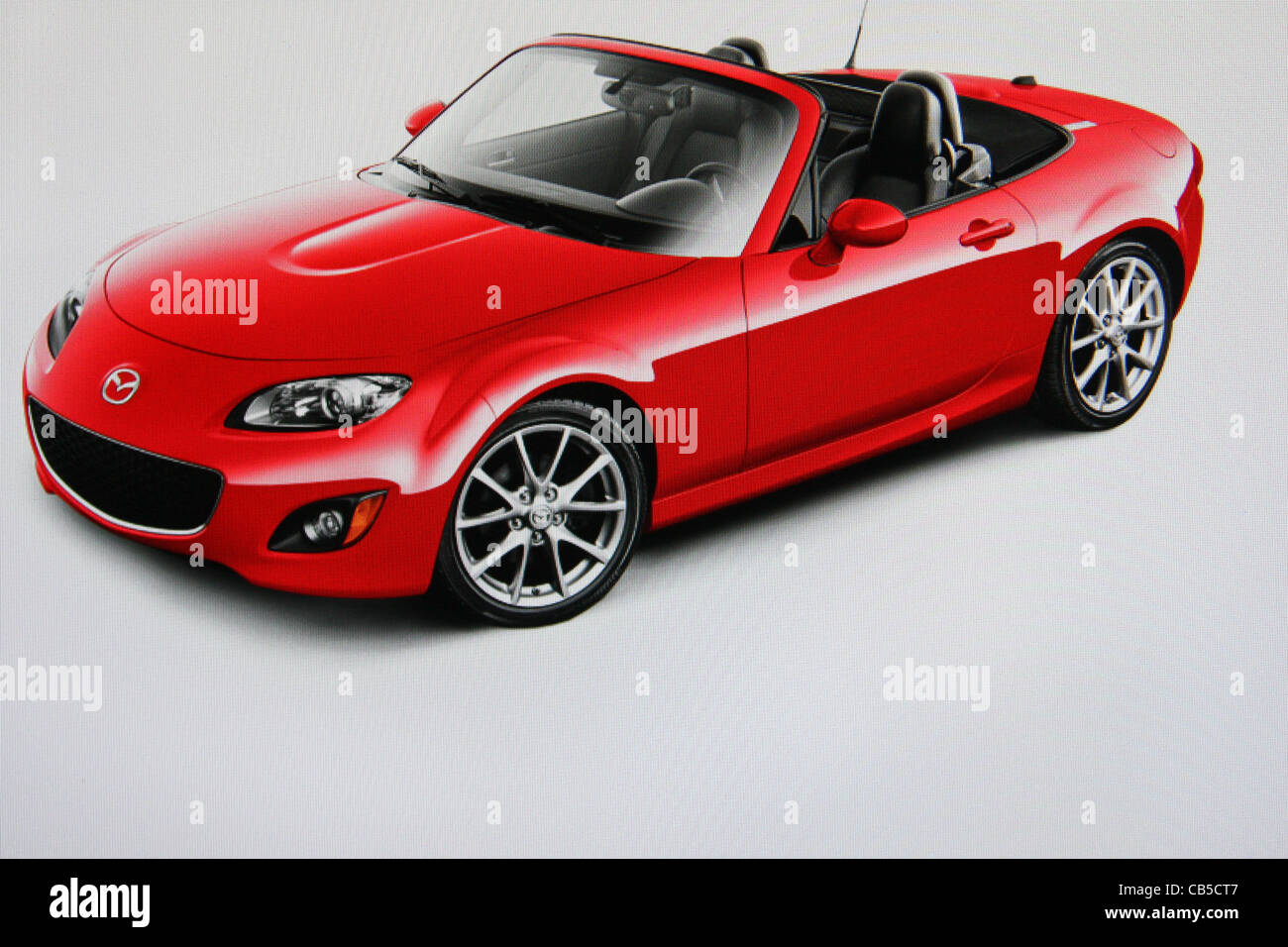 red mazda miata convertible sports car Stock Photo