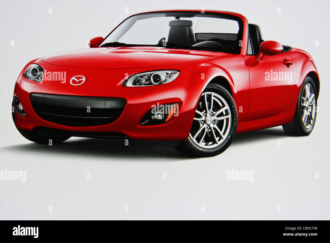 red mazda miata convertible sports car Stock Photo