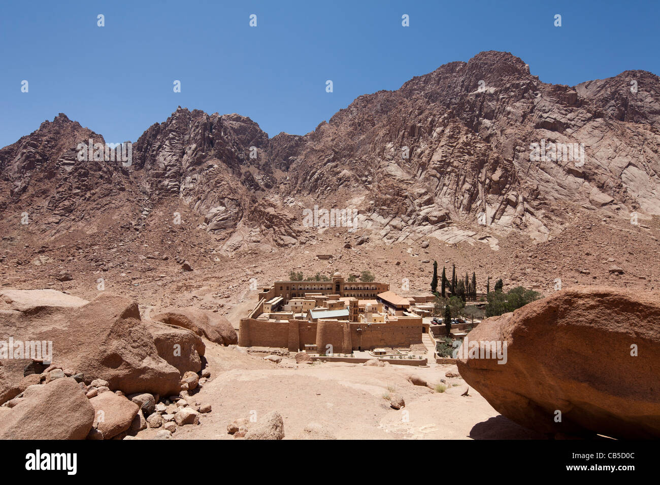 view of Saint Catherine's Monastery, Sinai Peninsula, Egypt Stock Photo