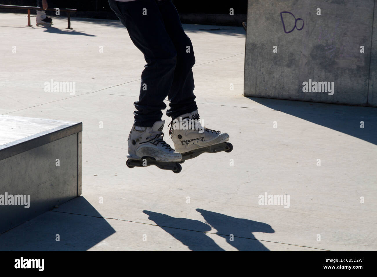 Roller Skater skating with rollerblades inline rollerskates in action