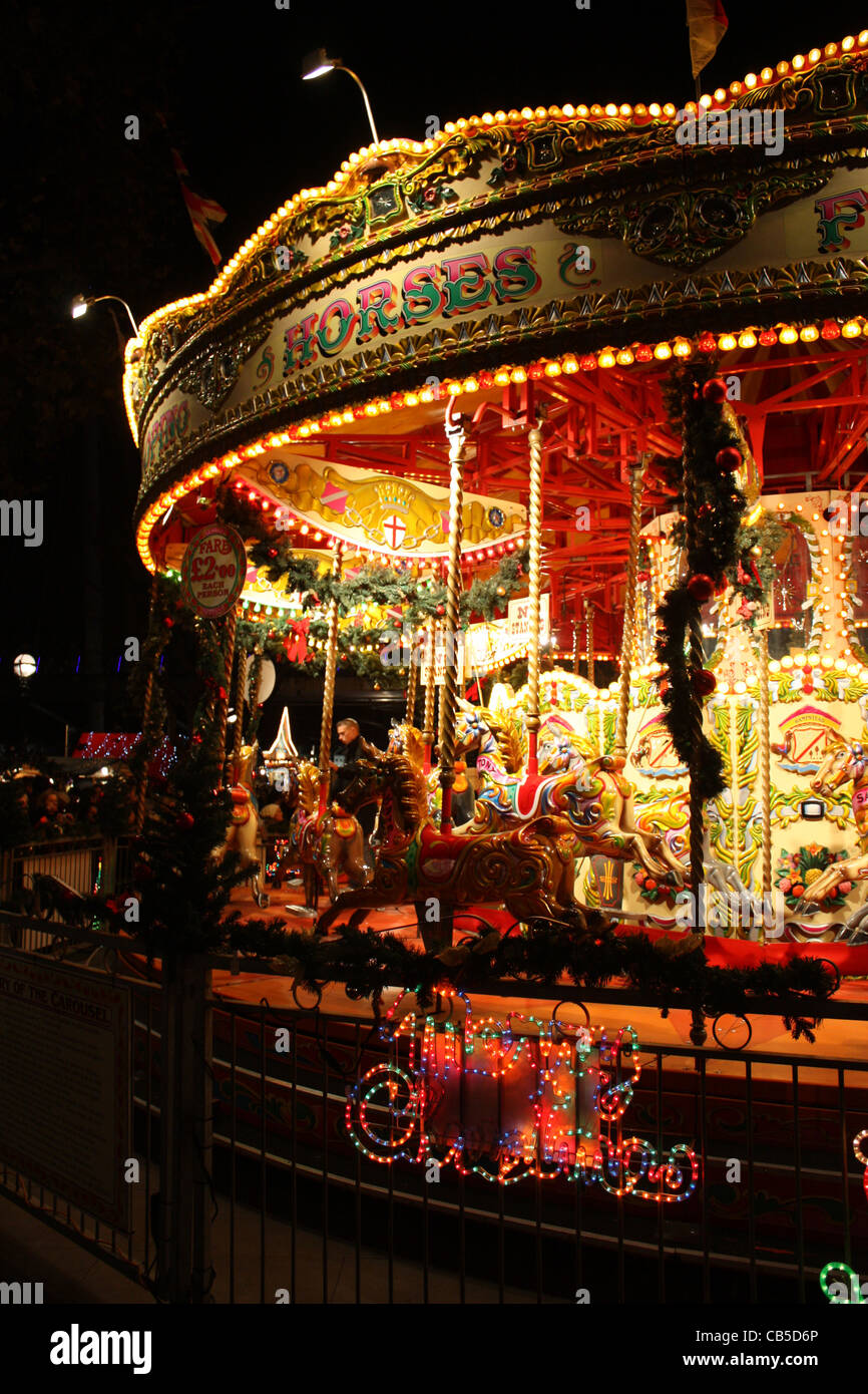 Carrousel at night Stock Photo
