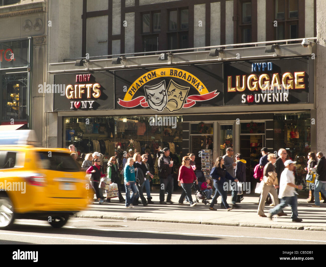 "Phantom of Broadway" Luggage and Gift Store, Fifth Avenue, NYC Stock