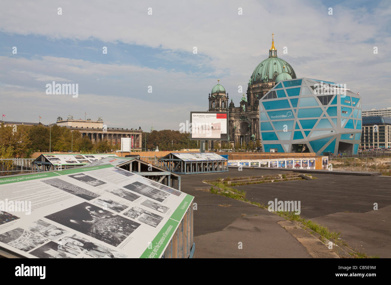 open-air exhibition, freedom and unification memorial Schlossplatz Berlin Germany Europe Stock Photo