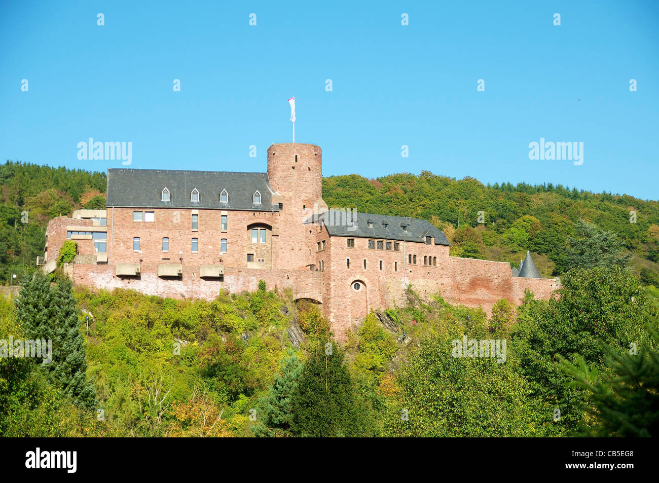 Hengenbach Castle, first mentioned in 1106 and since 2008 home of the international art academy Heimbach. Stock Photo