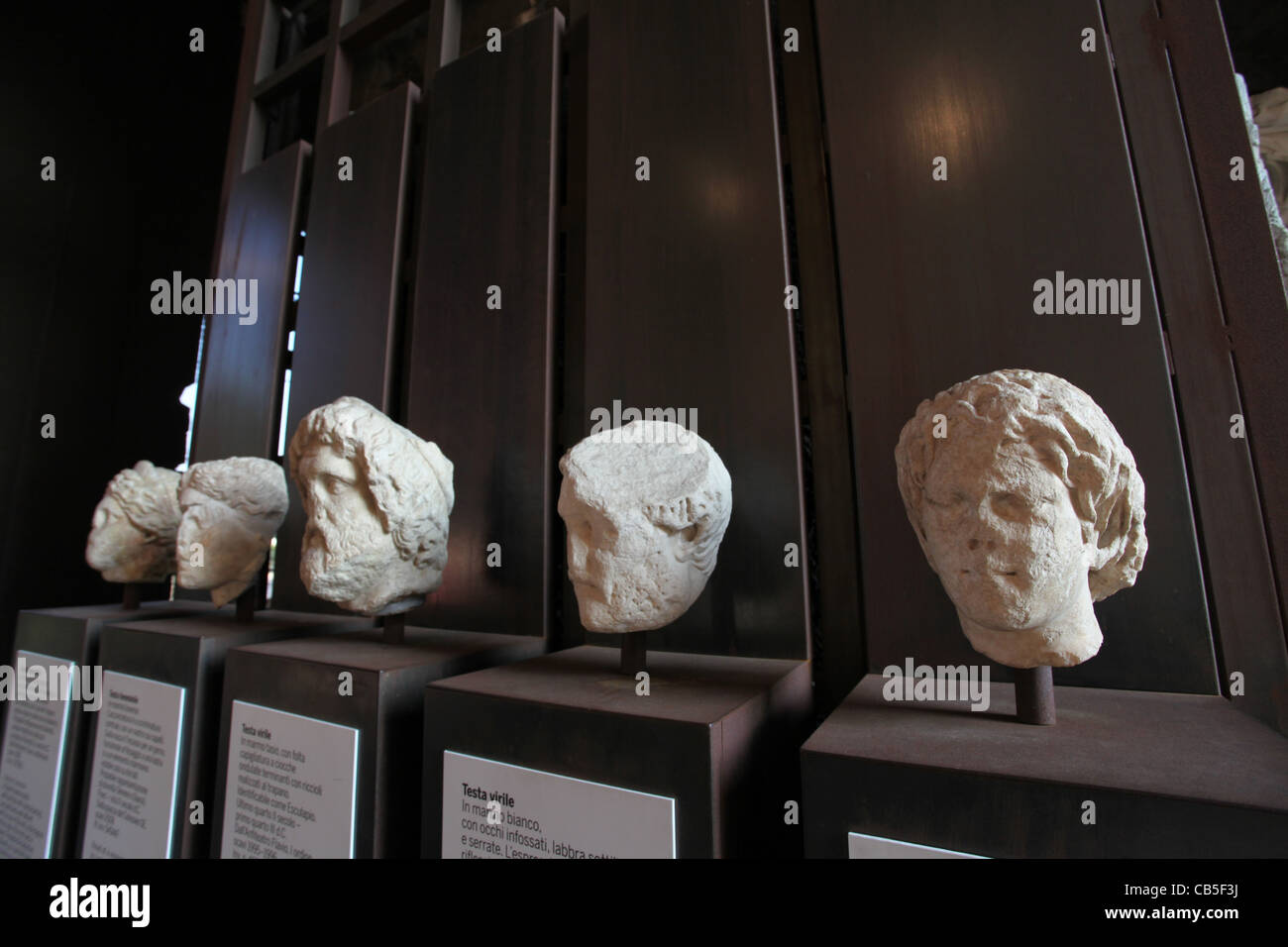 Ancient Roman Stone Heads Stock Photo Alamy