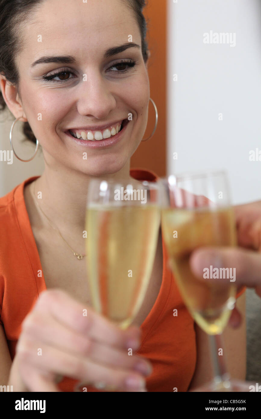 Couple toasting new house Stock Photo Alamy