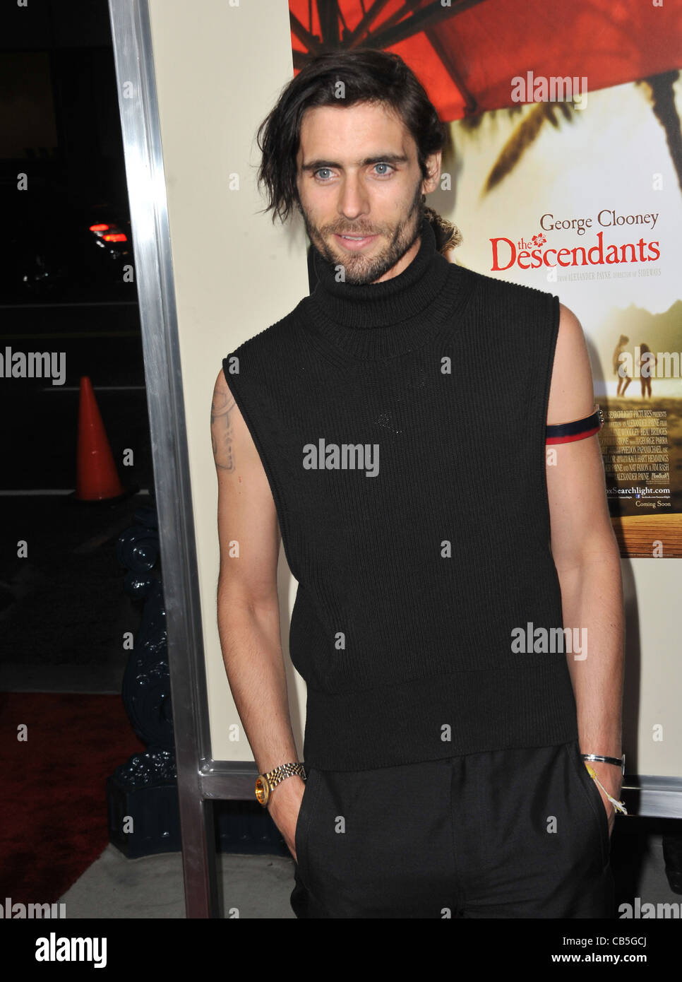 Tyson Ritter at the Los Angeles premiere of 'The Descendants' at the Samuel Goldwyn Theatre in Beverly Hills. Stock Photo