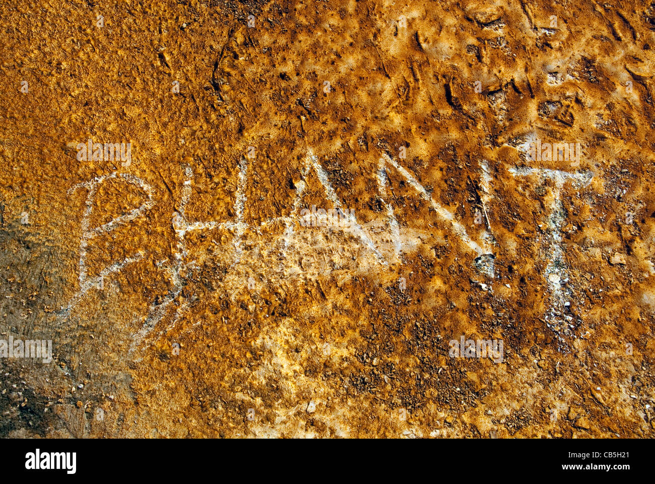 Damaged Bacterial Mats Yellowstone National Park Wyoming USA Stock Photo