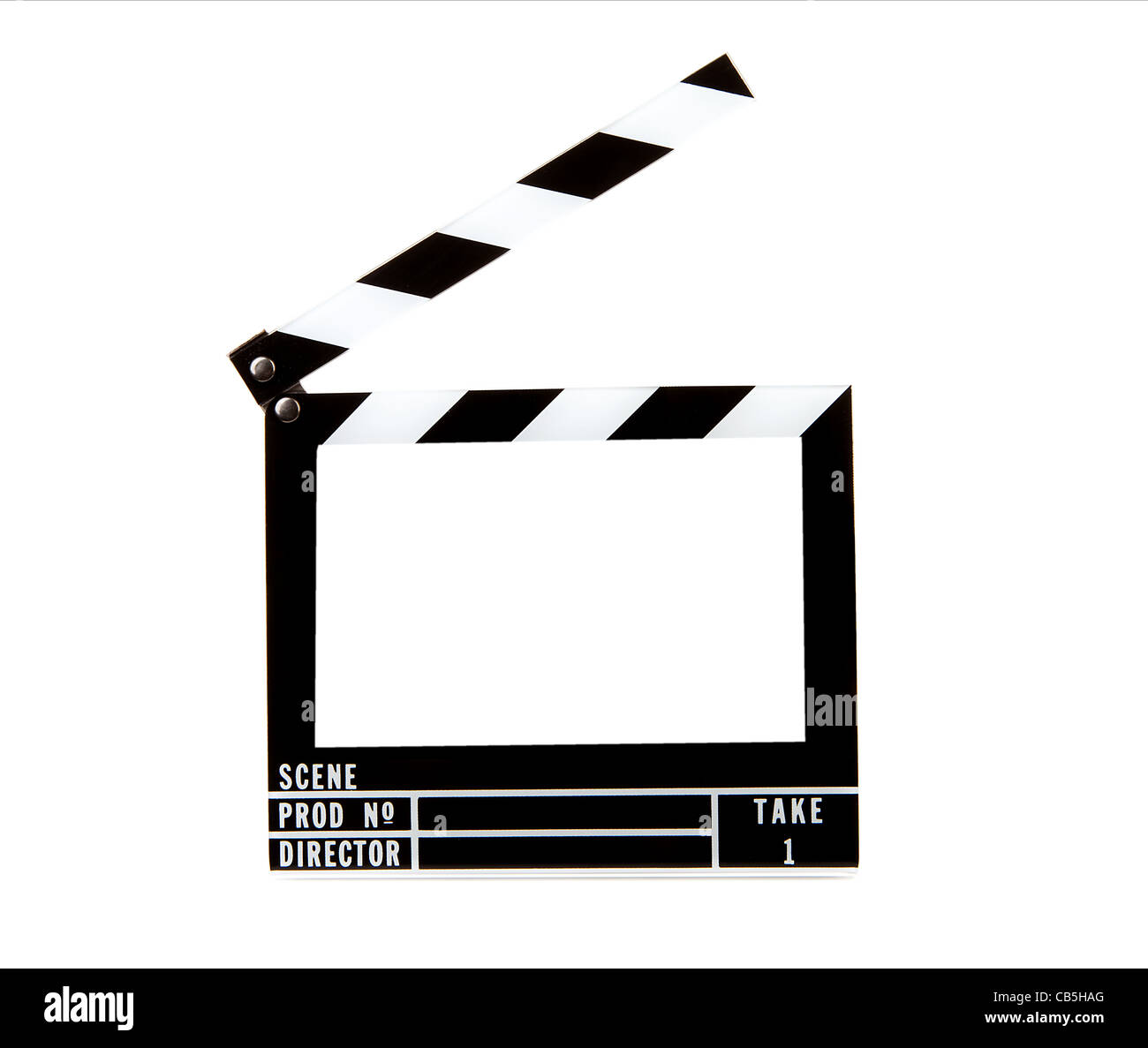 Movie clapper board isolated over white background Stock Photo